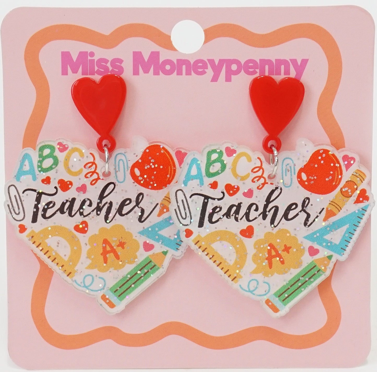 EARRINGS - TEACHER - ABC LOVE HEART