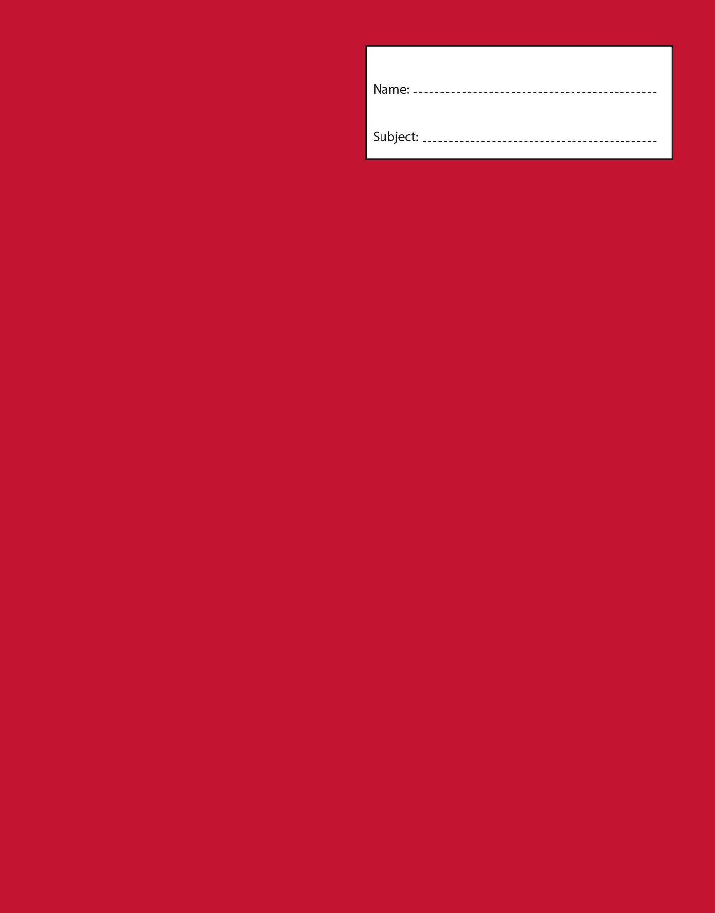 Book Cover - A4 - Plain Red