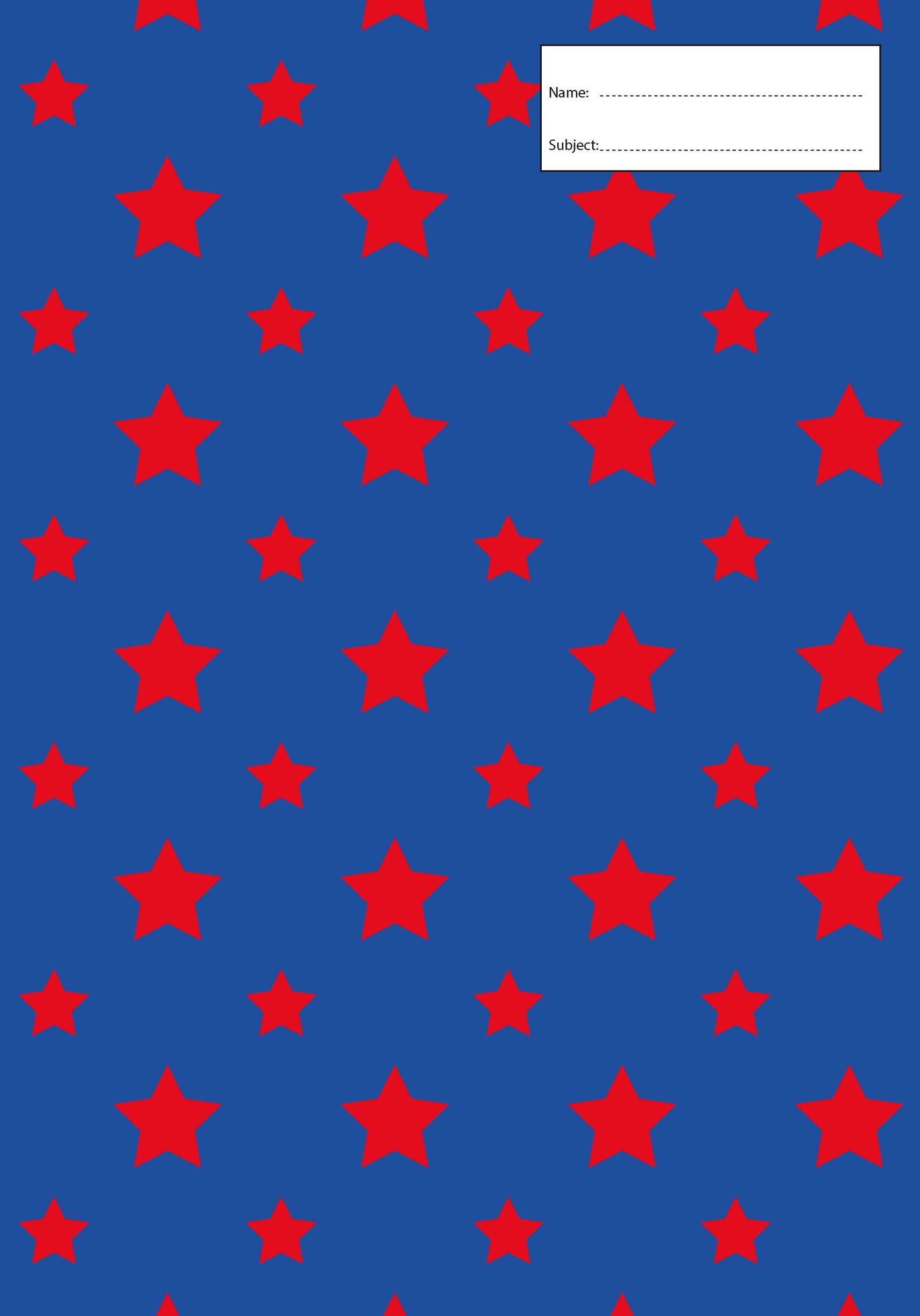 Book Cover - Exercise Book - Stars