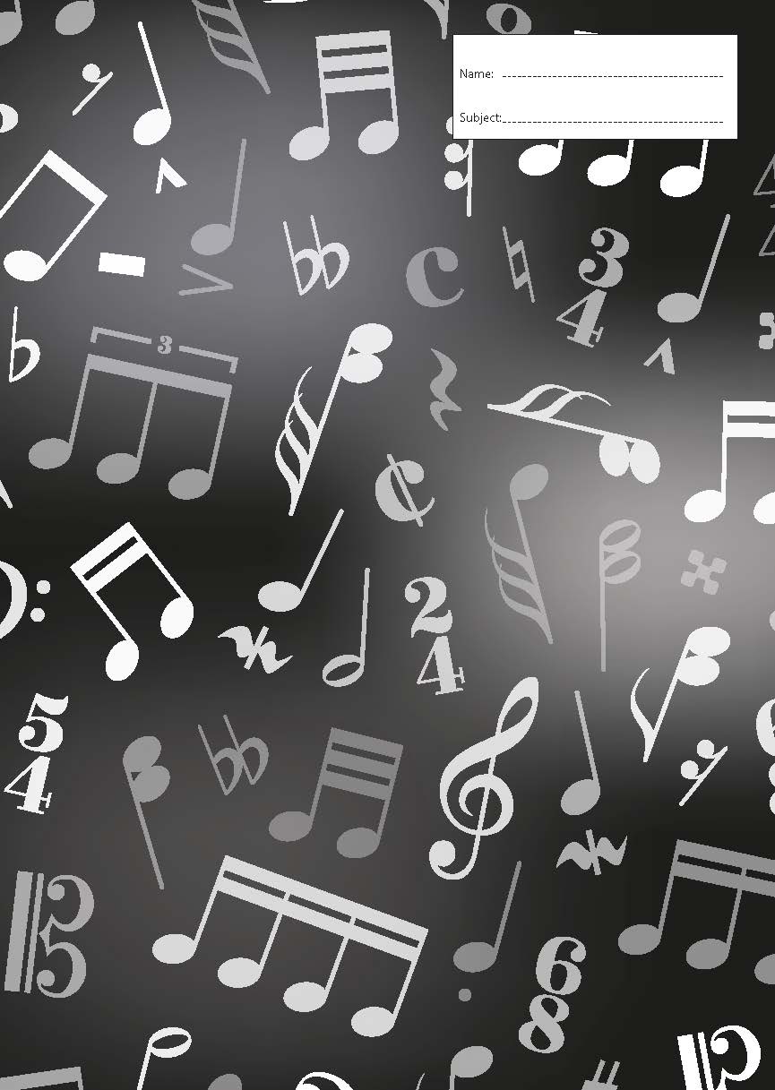 Book Cover - A4 - Music (Monochrome)