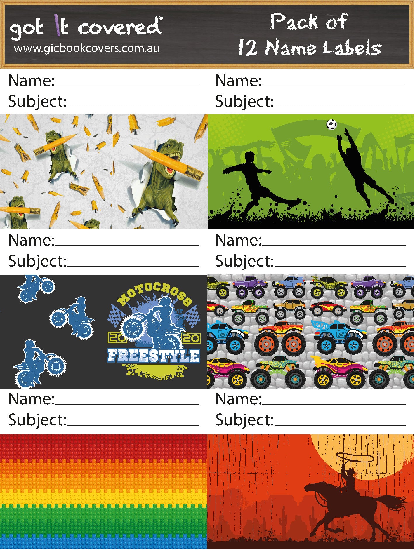 Name Labels Adhesive - Boys 2020