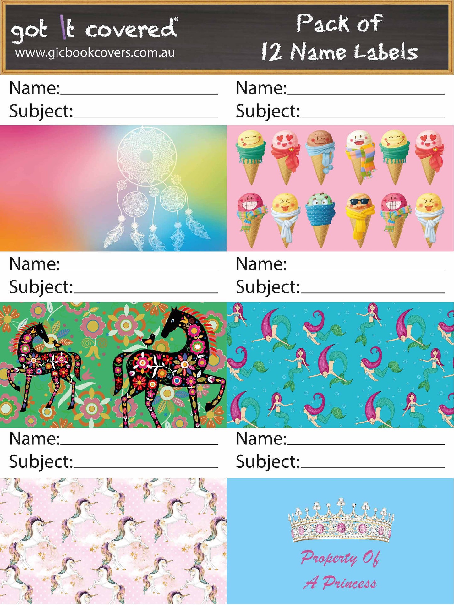 Name Labels Adhesive - Girls 2018
