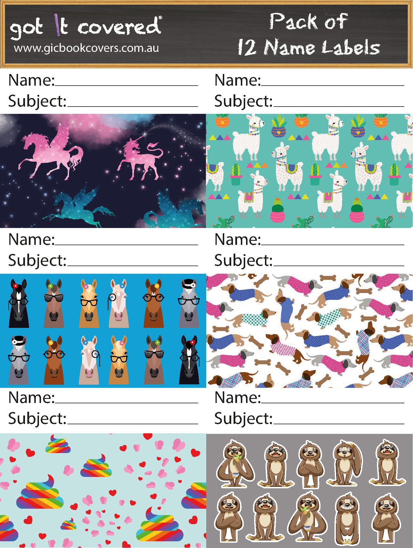 Name Labels Adhesive - Girls 2020