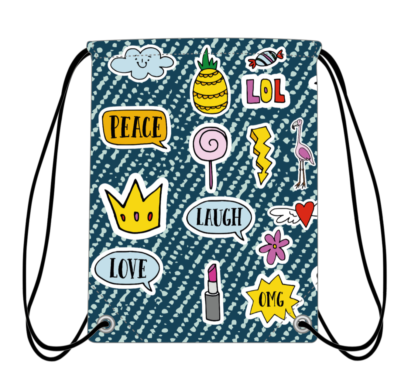 Drawstring Bag - Patches