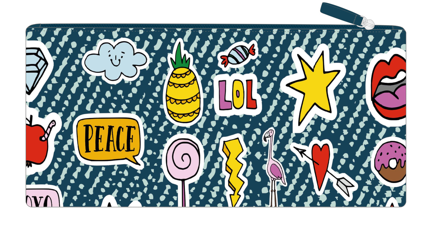Long Pencil Case - Patches