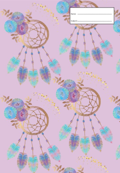 Book Cover - Scrapbook - Purple Dream Catcher