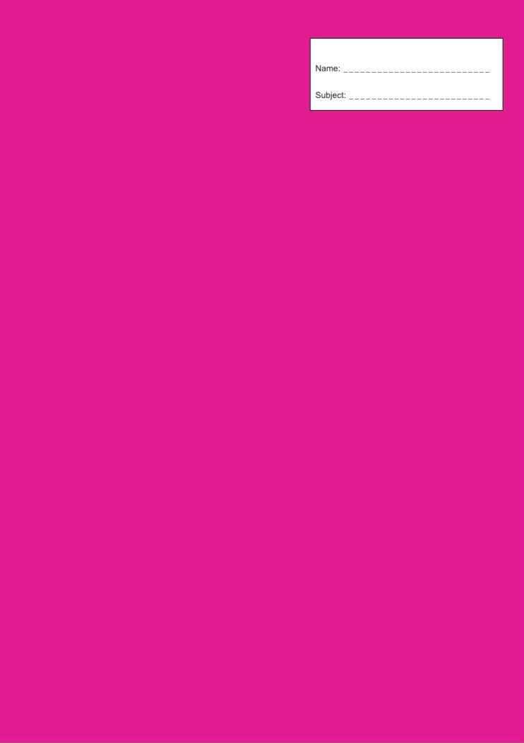 Book Cover - A4 - Plain Bright Pink