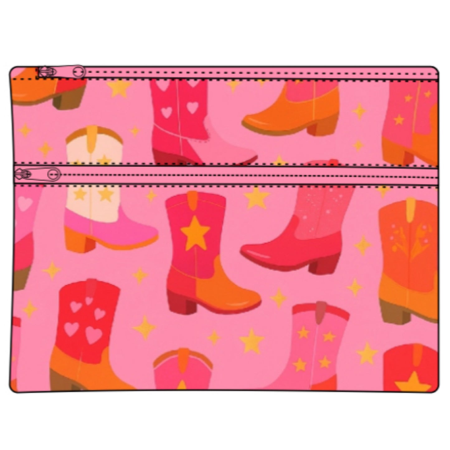 Pencil Case - Large 2 zip - Boot Skootin'