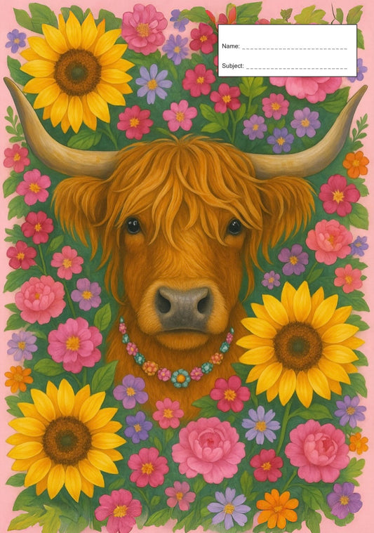 Book Cover - A4 - Highland Cow