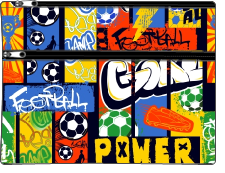 Pencil Case - Large 2 zip - Soccer Graffiti