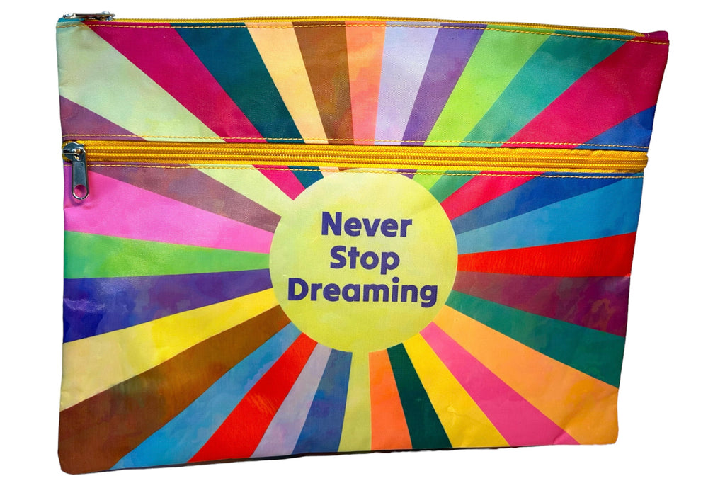 Pencil Case - Large 2 zip - Never Stop Dreaming