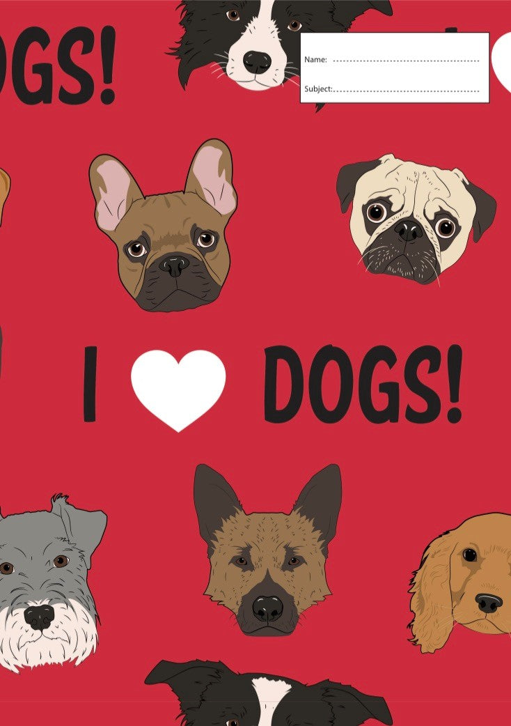 Book Cover - A4 - I Love Dogs