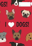 Book Cover - Exercise Book - I Love Dogs