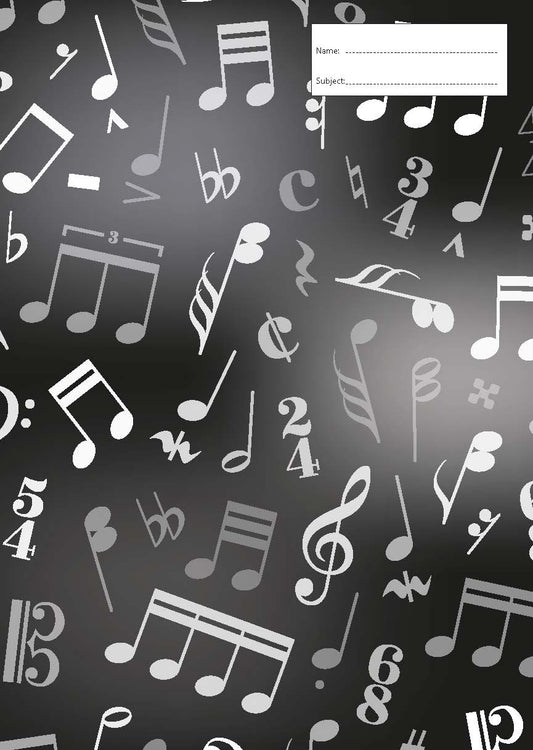 Book Cover - A4 - Music (Monochrome)