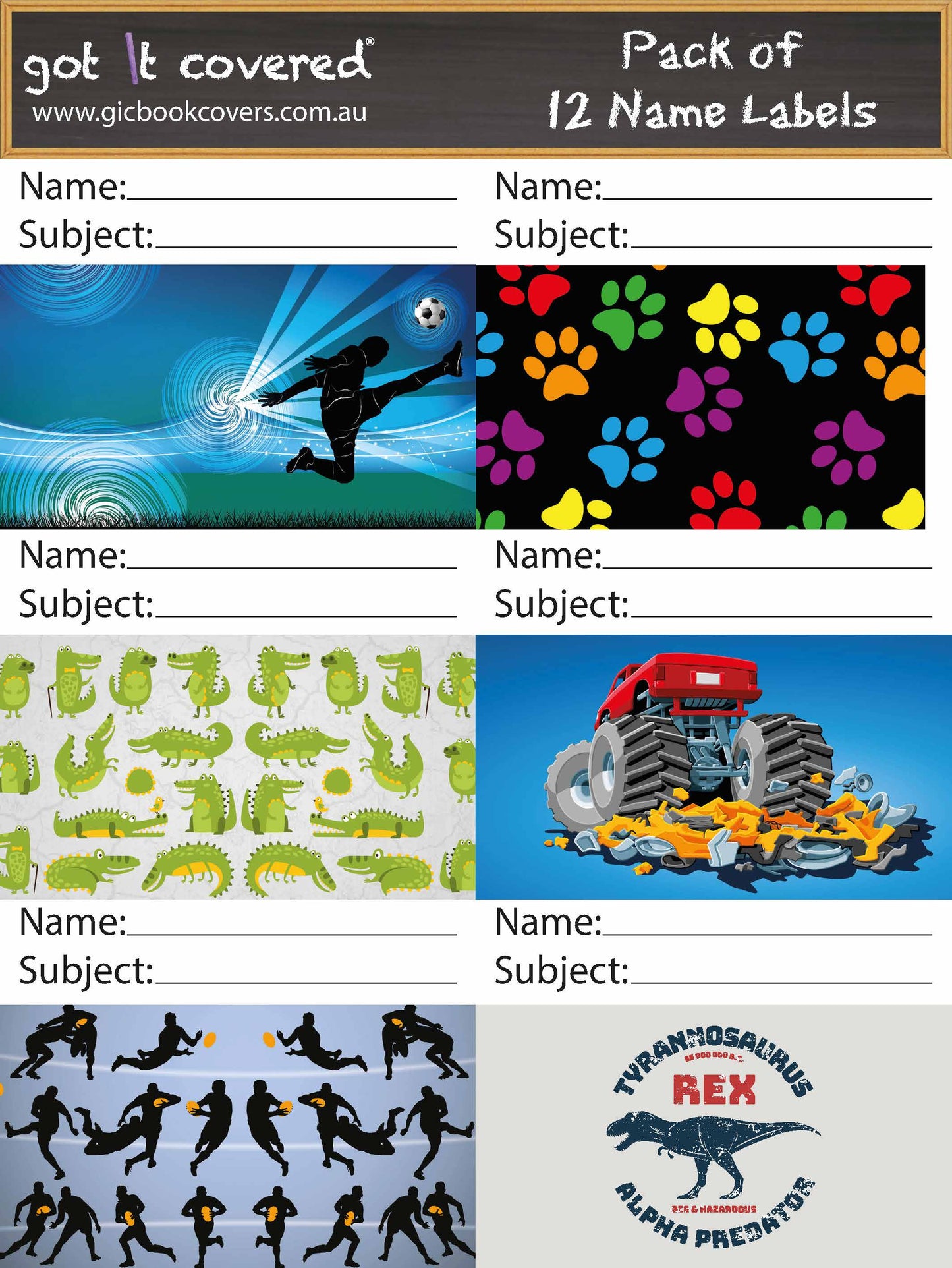 Name Labels Adhesive - Boys 2018