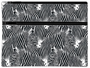 Pencil Case - Large 2 zip - Zebra